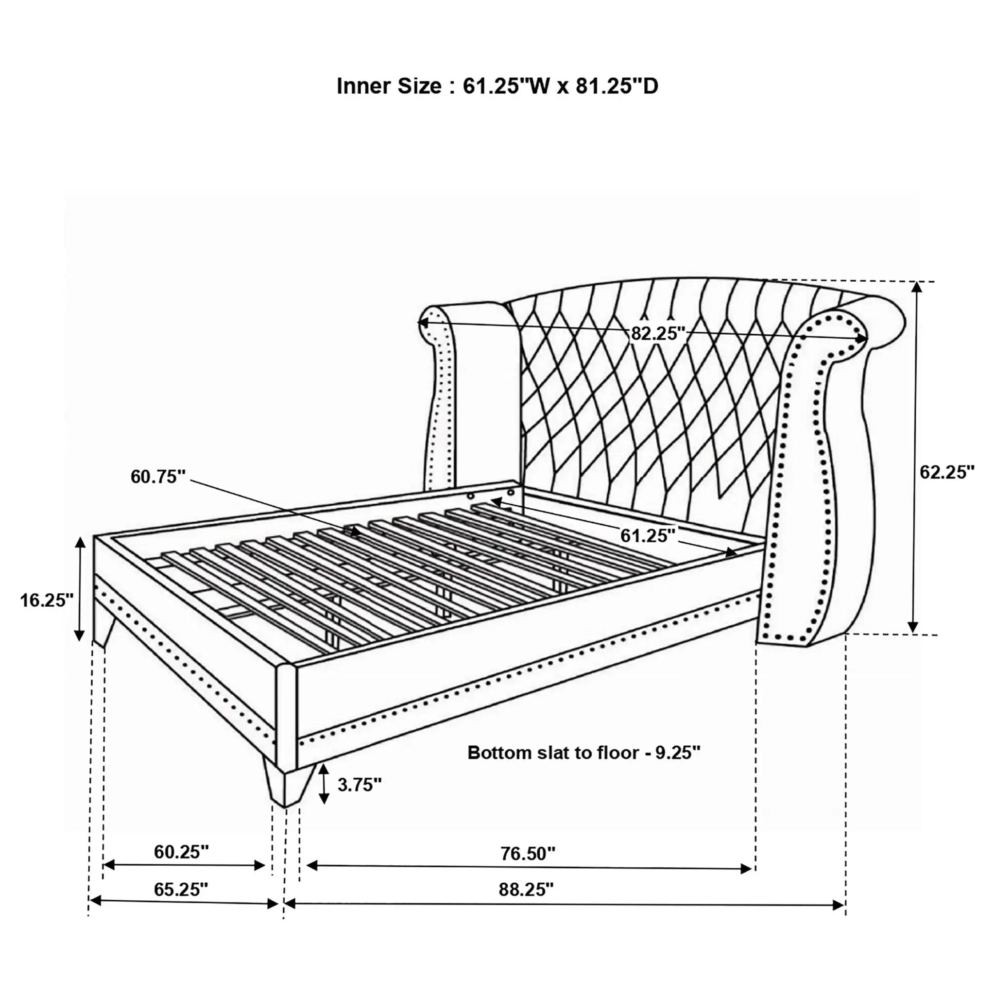 Barzini Upholstered Queen Wingback Bed White by Unique Piece Furniture