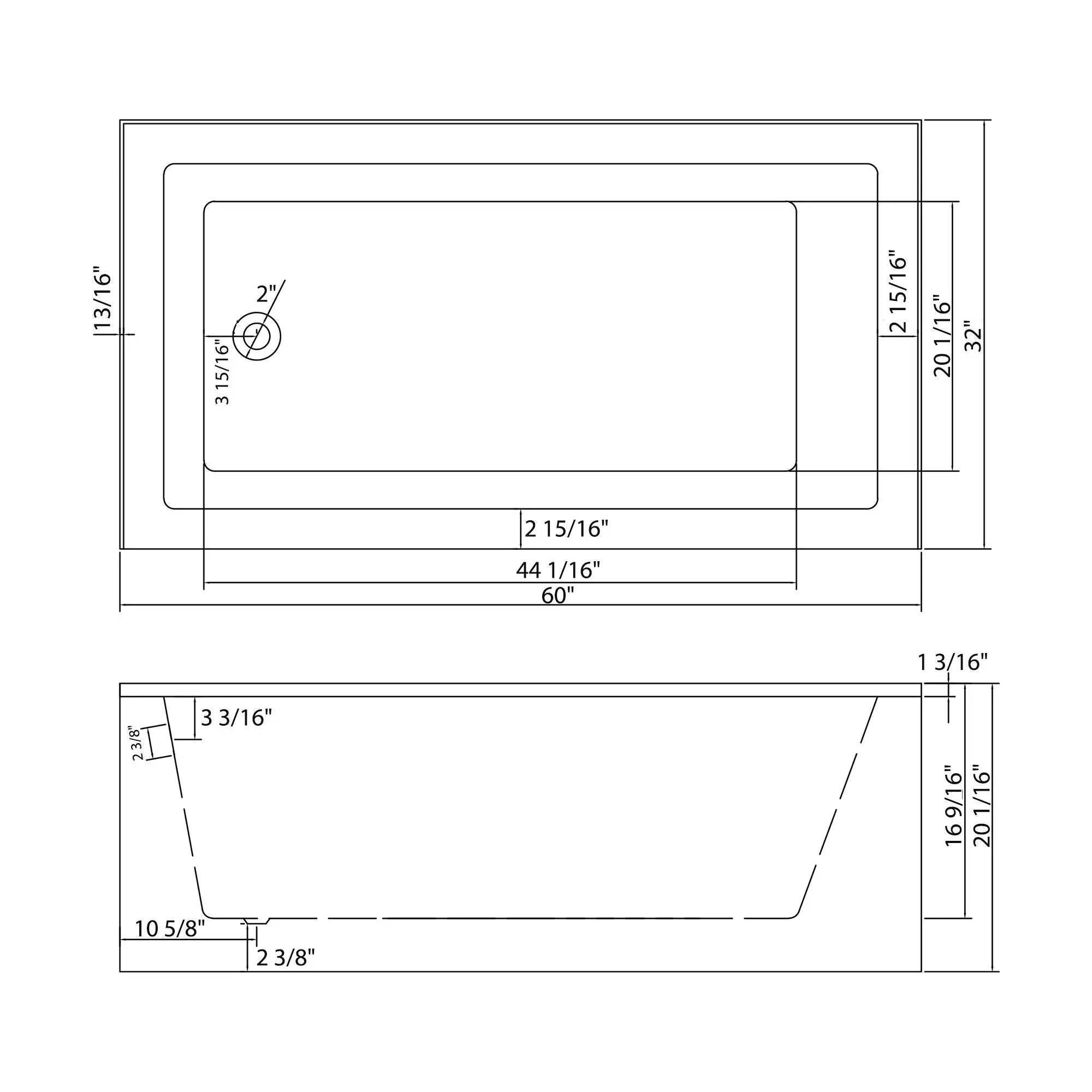 Alcove Soaking Bathtub With Skirt - Back-To-Wall Design, Compact - Glossy White by HouseOfZazla
