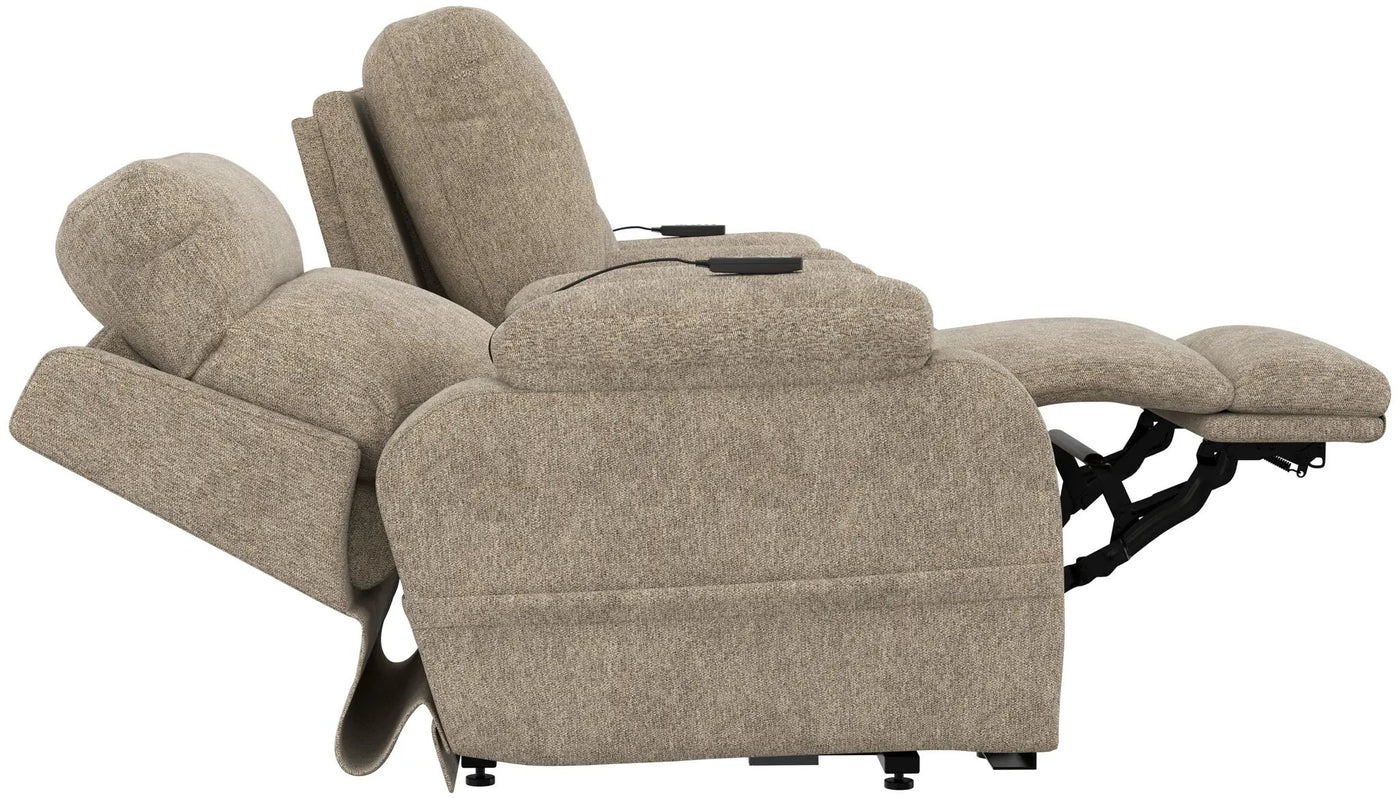 Regenerator - Dual Lift Power Headrest Console Loveseat With CR3 Heat/Massage/Lumbar/Zero Gravity by Unique Piece Furniture