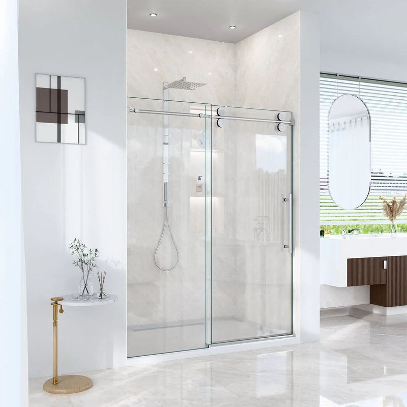 56-60"W x 72"H Frameless Single Sliding Shower Door by HouseOfZazla