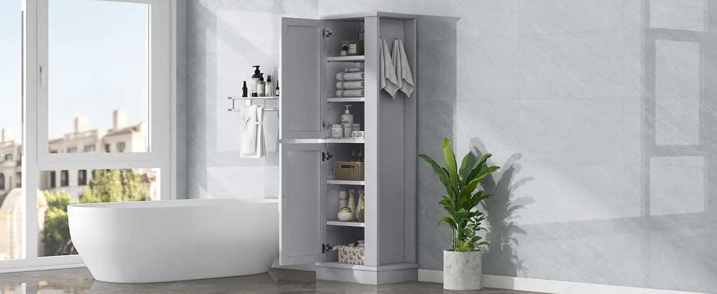 Tall Bathroom Storage Cabinet by HouseOfZazla