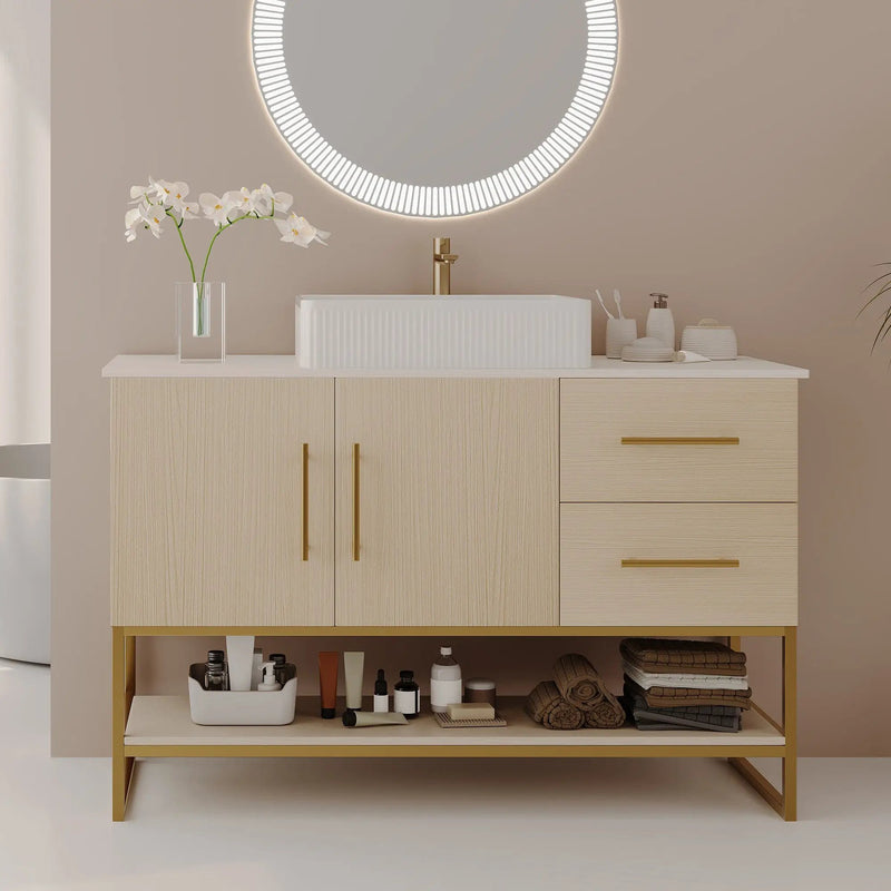 47.2" Modern Bathroom Vanity With Ceramic Vessel Sink by HouseOfZazla