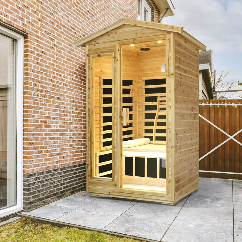 Two Person Far Infrared Old Fir Outdoor Sauna Room by HouseOfZazla