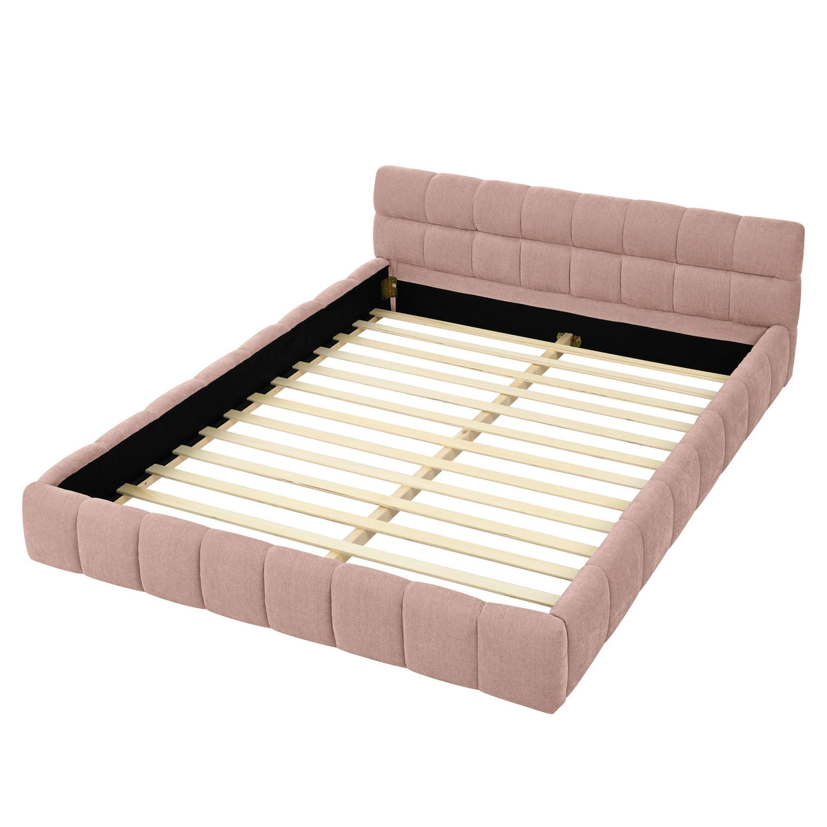 Modern Platform Bed Frame With Thick Fabric, photo 7 of 33