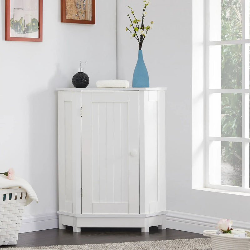 Bathroom Cabinet Triangle Corner Storage Cabinet With Adjustable Shelf Modern Style by Unique Piece Furniture