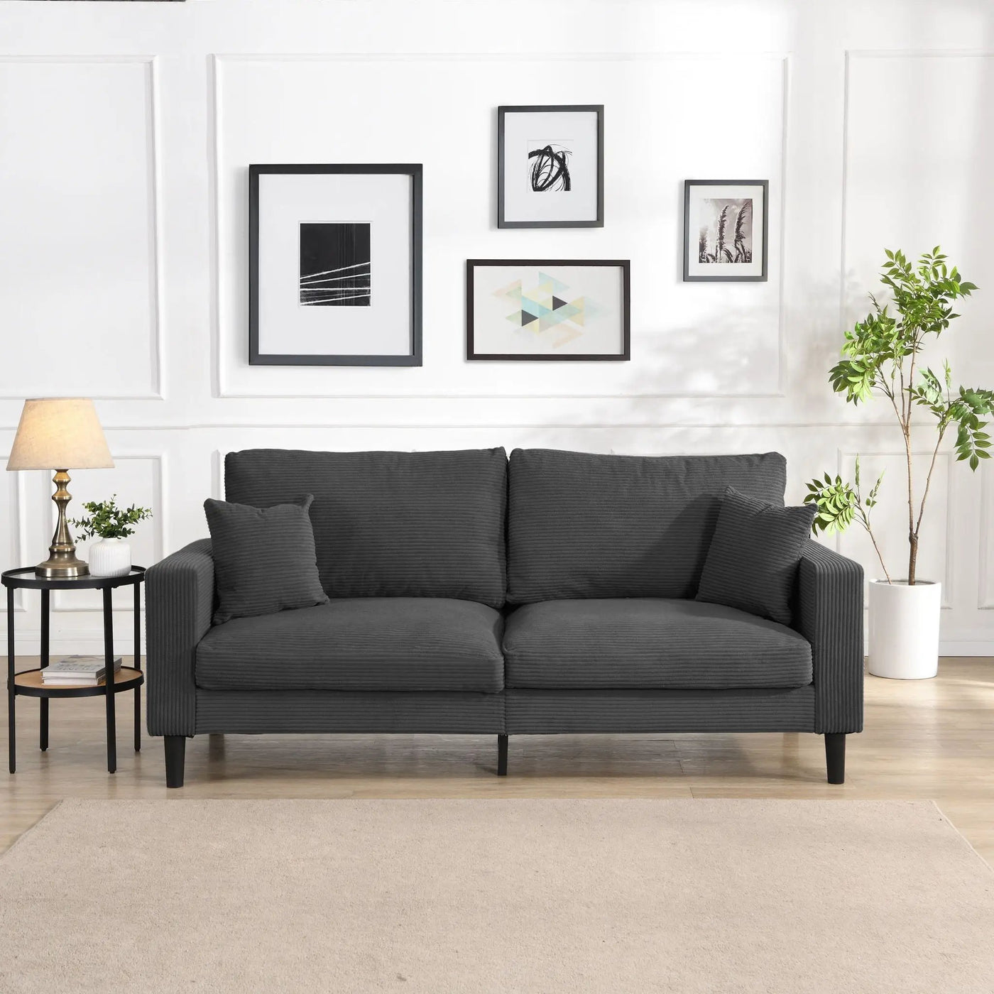 Modern Upholstered 3 Seat Sofa, High Resilience by HouseOfZazla