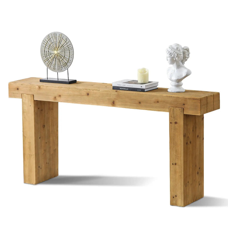 63" Solid Wood Console Table – Rustic Farmhouse Sofa Table by HouseOfZazla