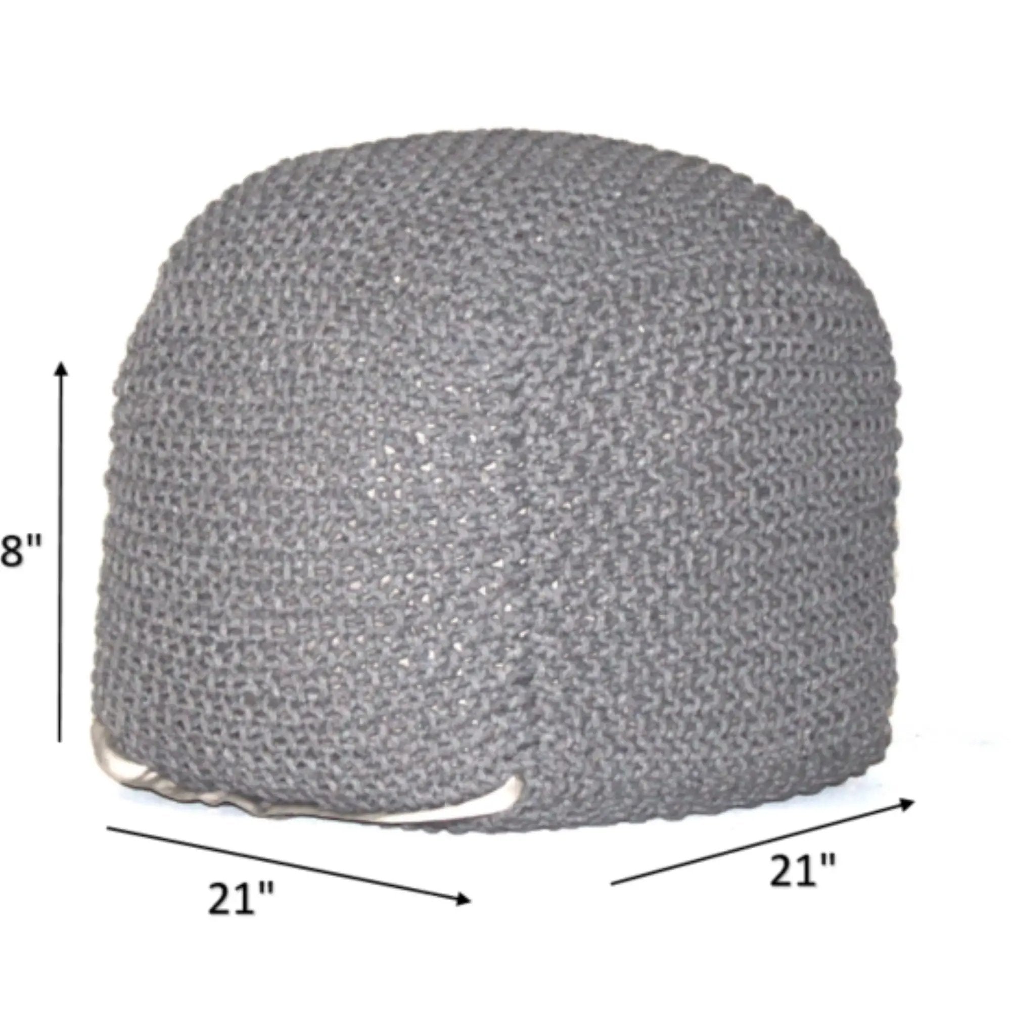 Semi Rounded Pouf, Cable Knitted, Perfect Seating by HouseOfZazla