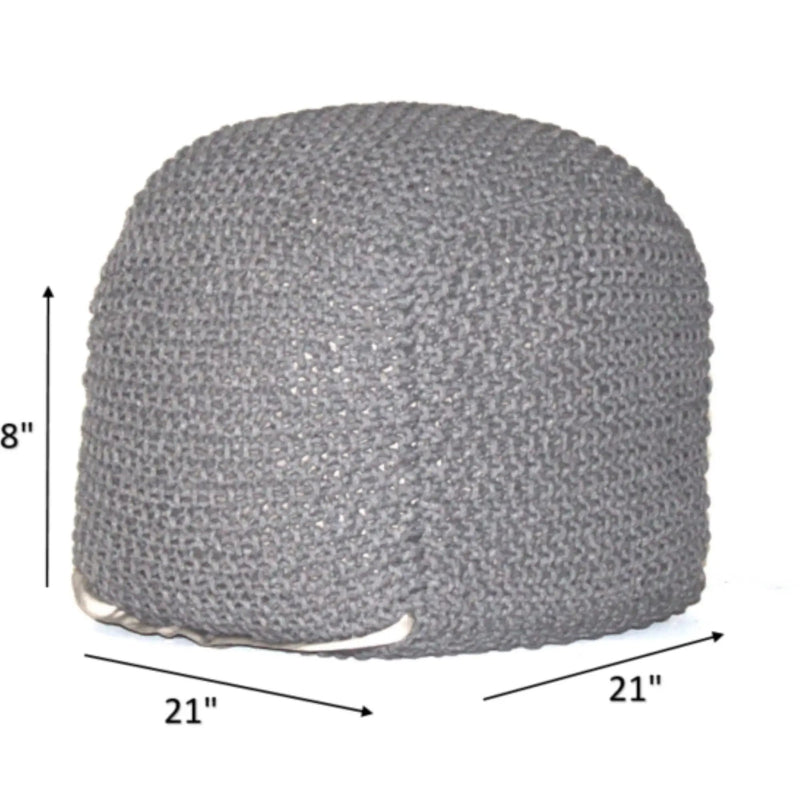 Semi Rounded Pouf, Cable Knitted, Perfect Seating by HouseOfZazla