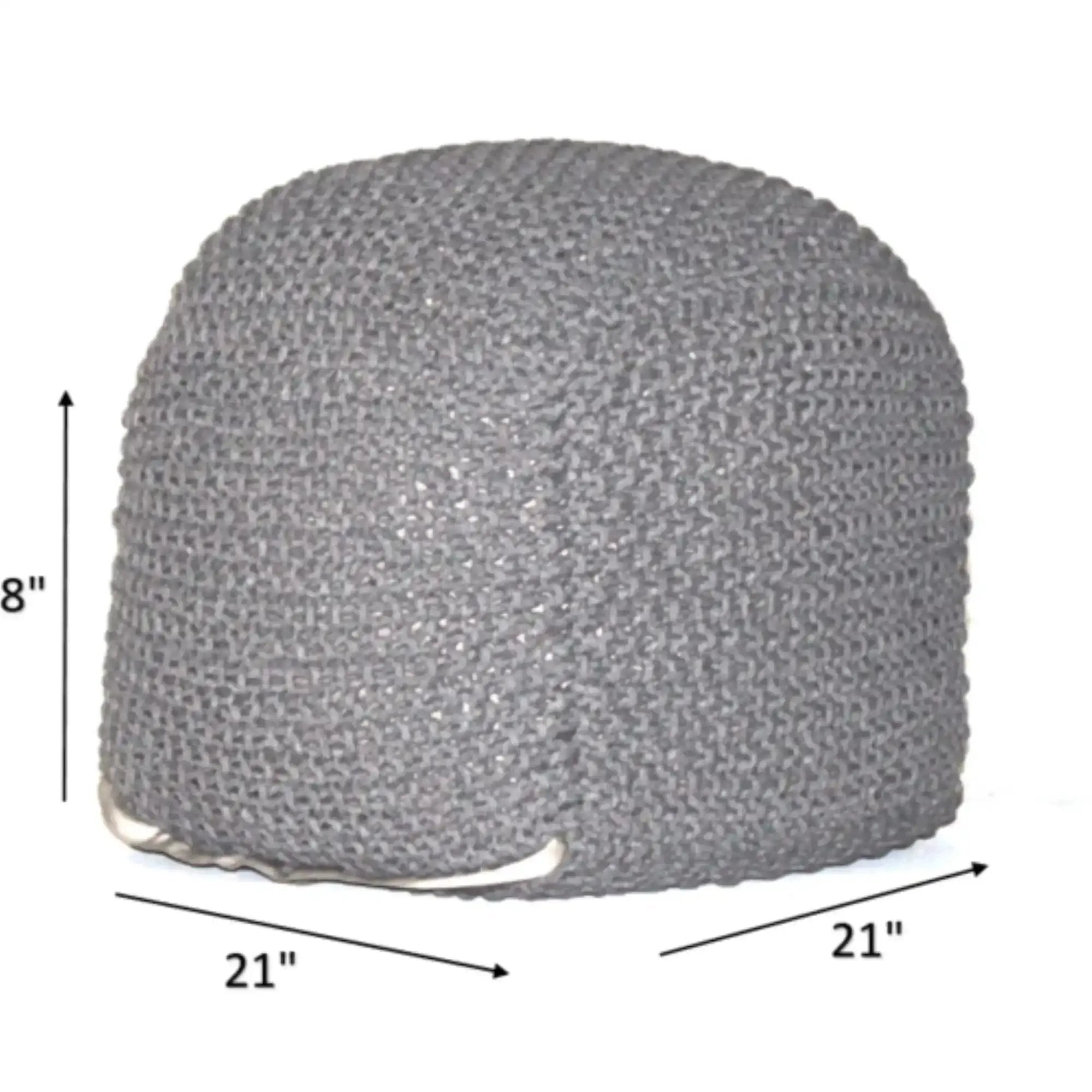 Semi Rounded Pouf Cable Knitted Perfect Seating by HouseOfZazla