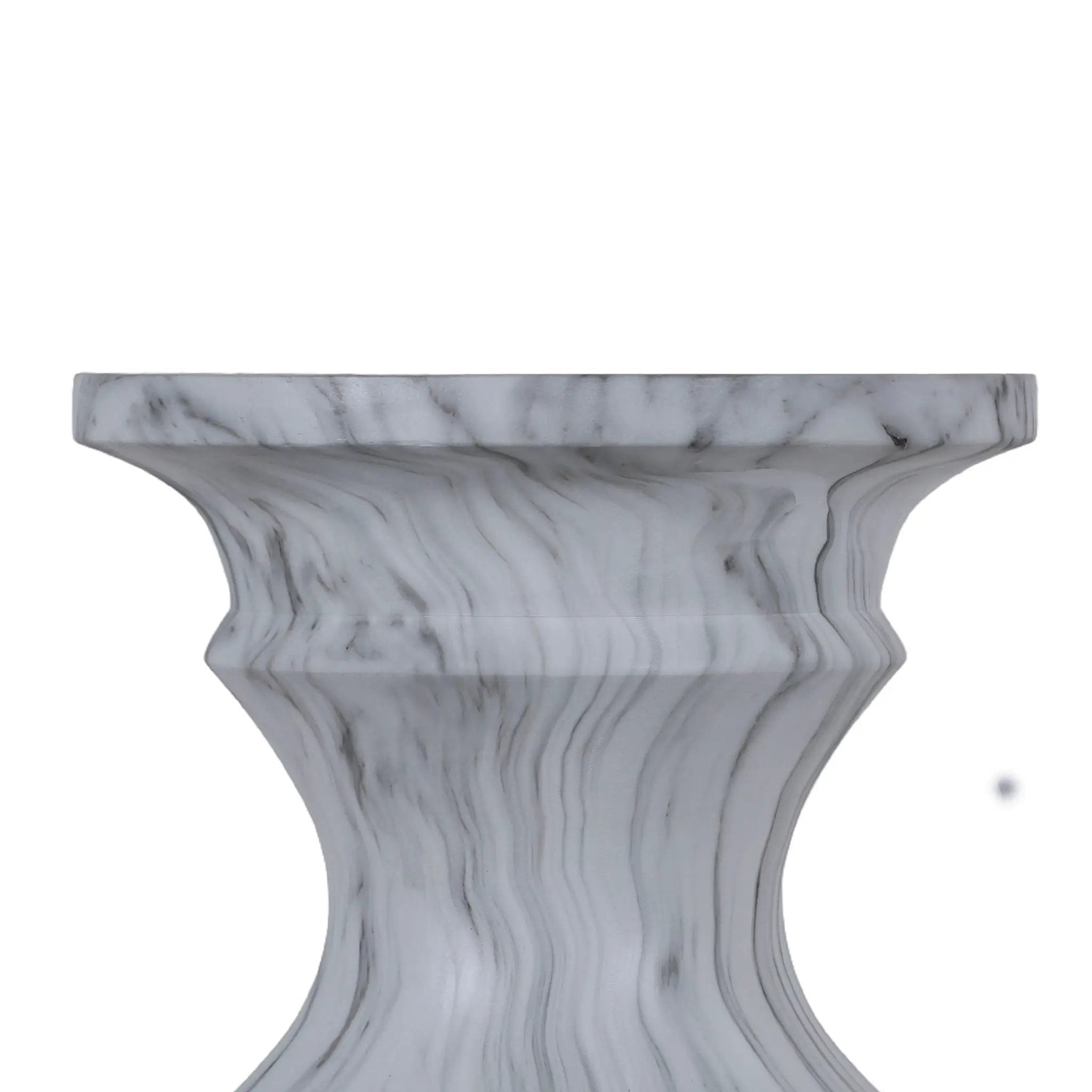 Geometric Round Outdoor End Table - Marble by Unique Piece Furniture