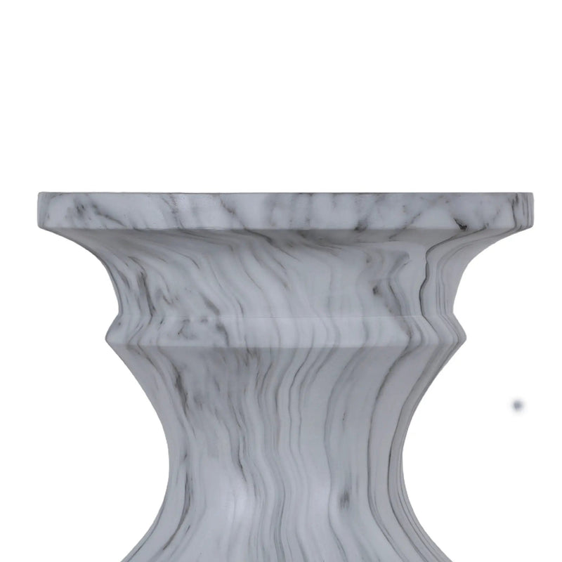 Geometric Round Outdoor End Table - Marble by Unique Piece Furniture