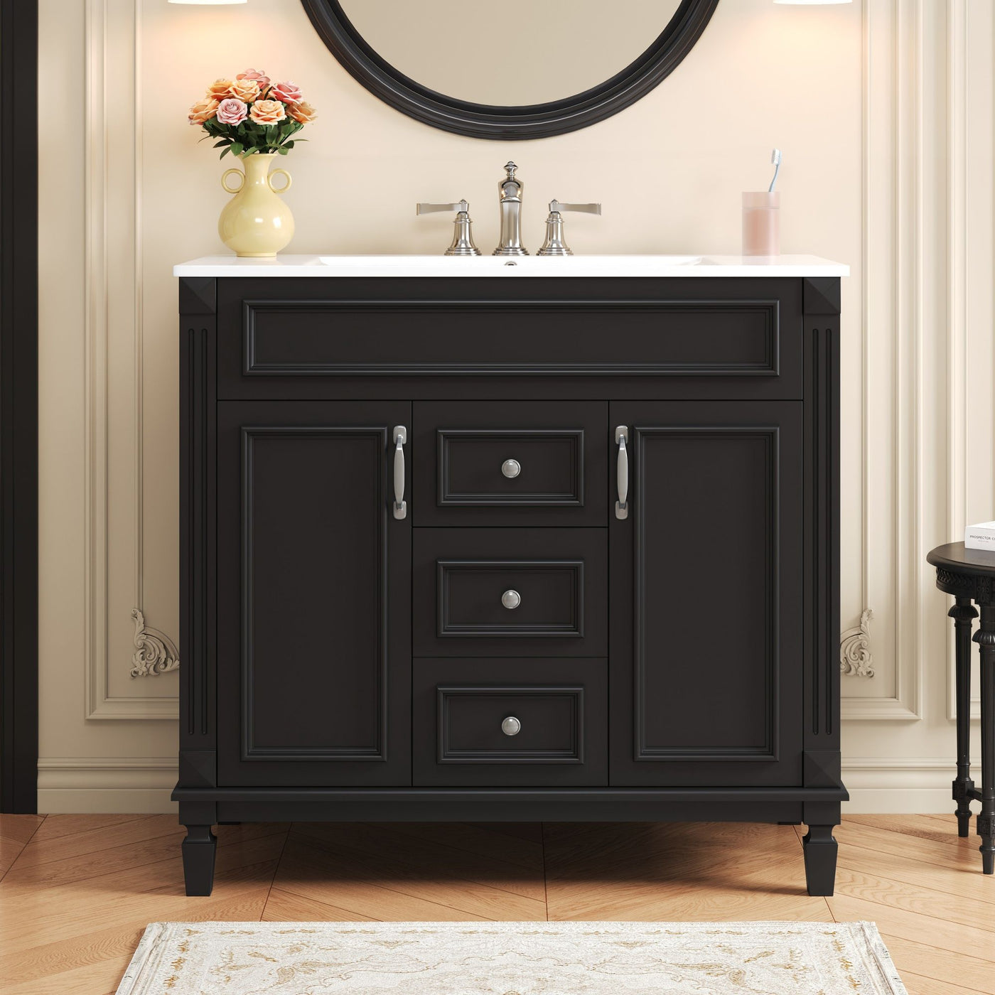 Bathroom Vanity With Top Sink, Basin On Cabinet With 2 Soft Closing Doors And 2 Drawers by Unique Piece Furniture