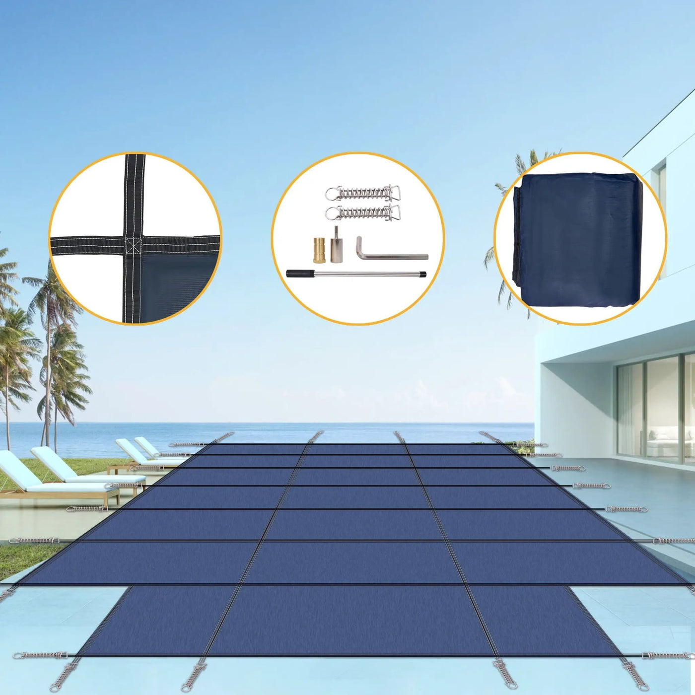 16 x 32 Ft High Strength Pool Safety Cover for Inground Pools by HouseOfZazla