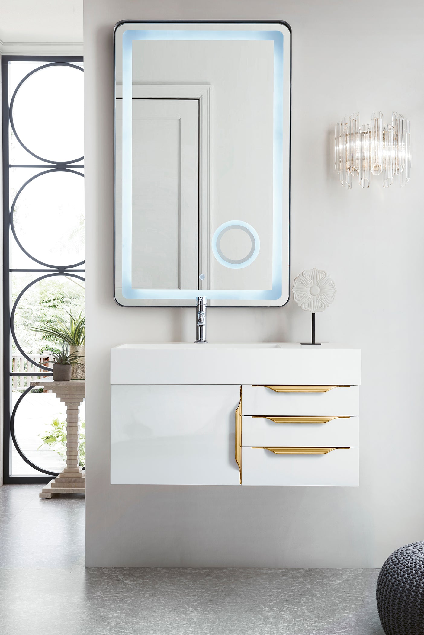 James Martin Columbia 36" Floating Single Bathroom Vanity, Glossy White by James Martin