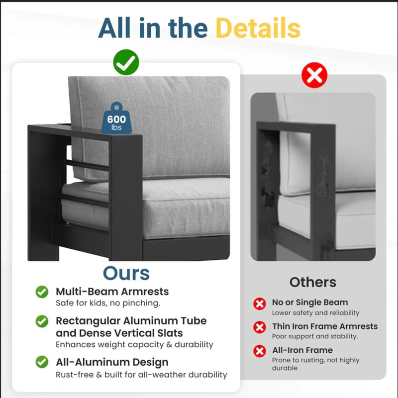 Modern All-Weather Patio Armchairs & Thick Cushions (Set of 2) by HouseOfZazla