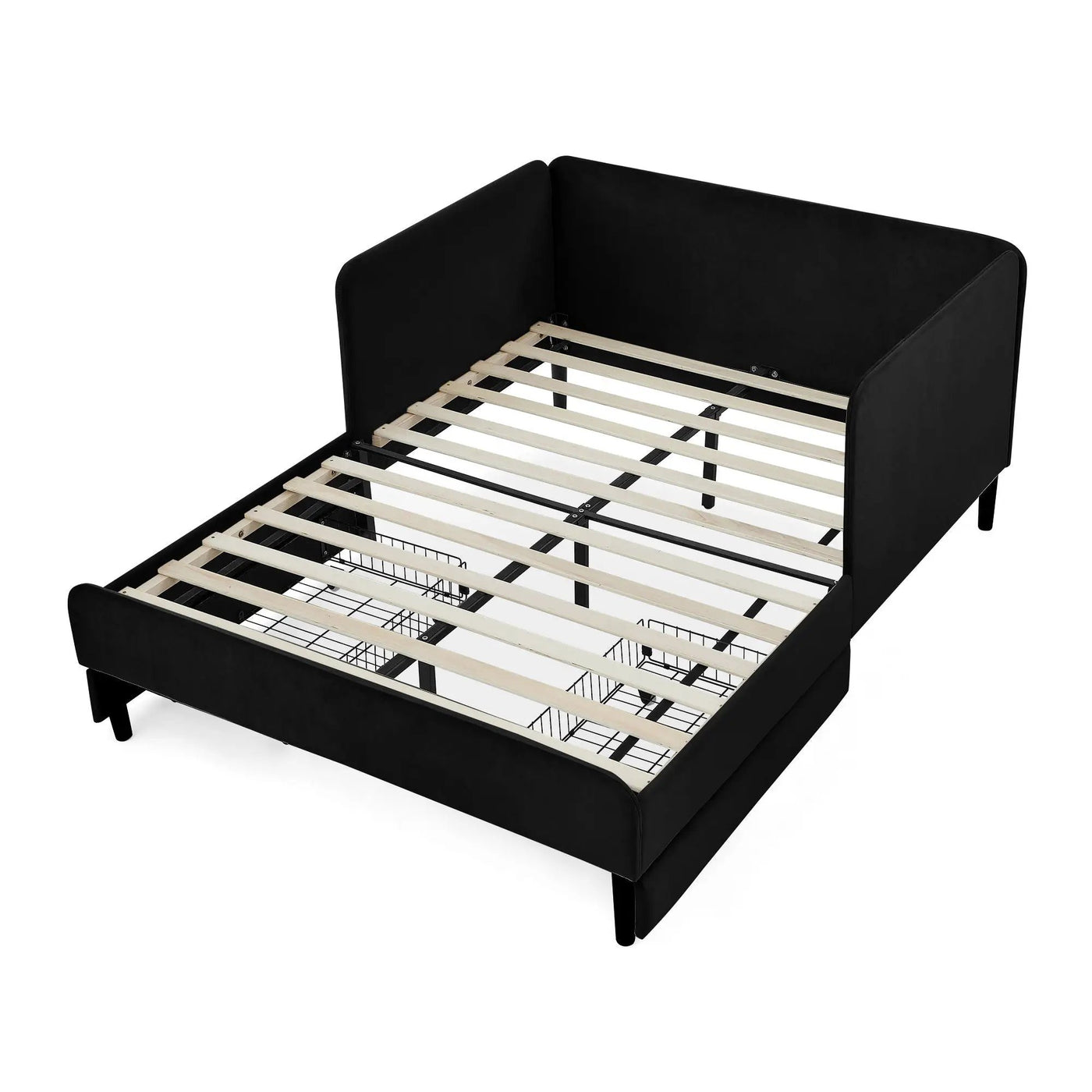 Upholstered Platform Bed Frame With 2 Storage Drawers And Adjustable Sofa Bed by HouseOfZazla