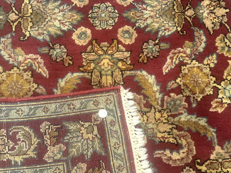 Indo Persian Mahal Rug 4x6, Floral Allover Pattern, Maroon by Jewel Rugs