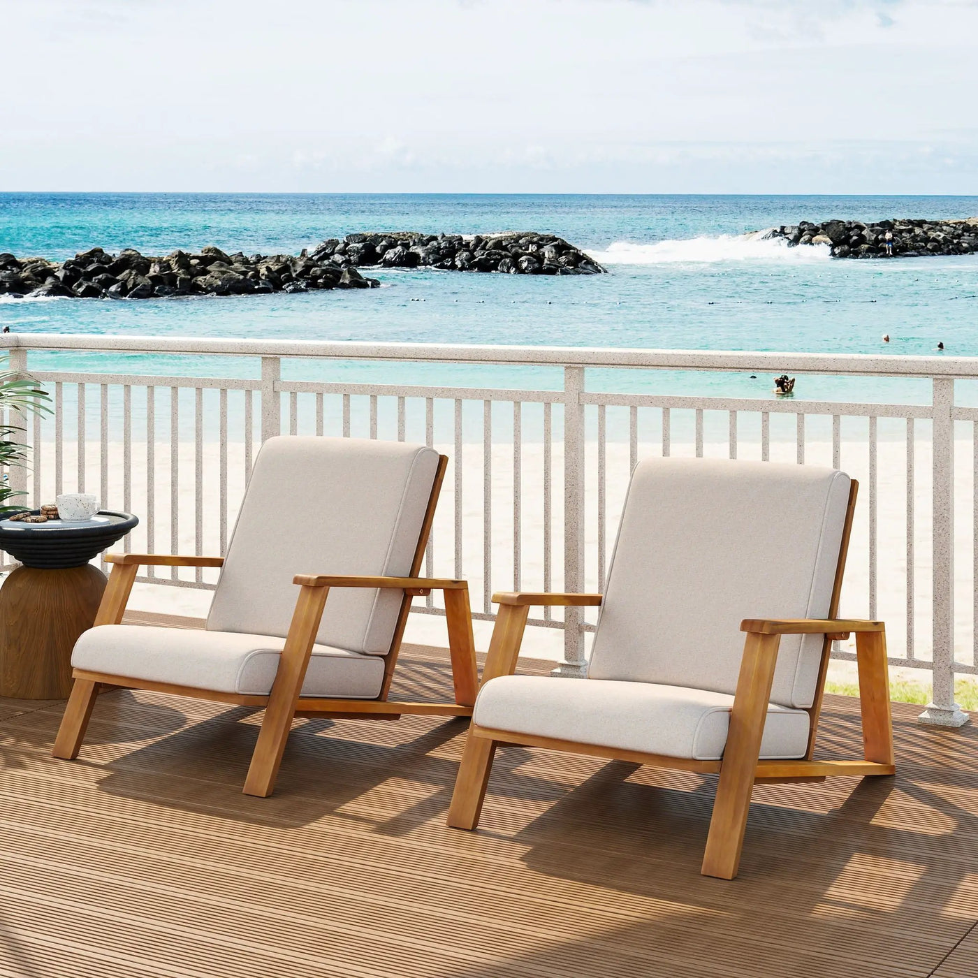 Outdoor Patio Lounge Chair Set of 2 by HouseOfZazla