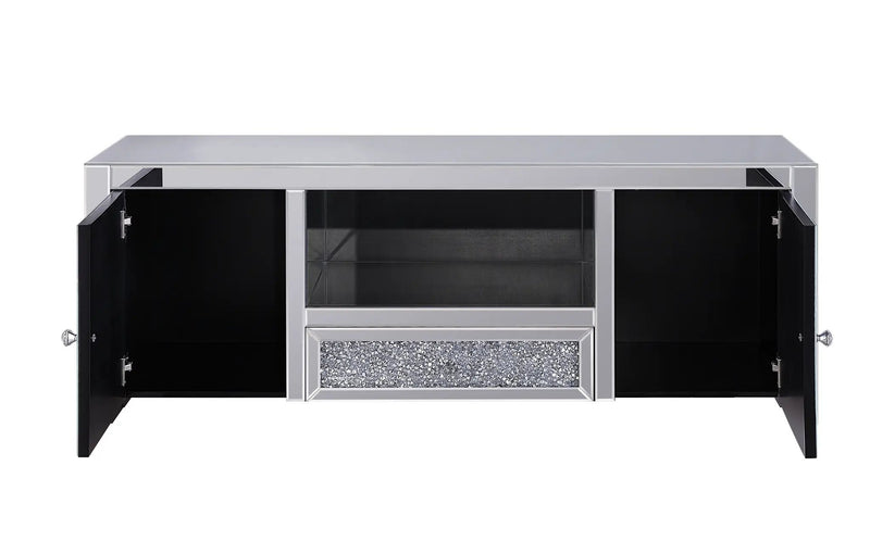 Noralie Mirrored & Faux Diamonds TV Stand (Assembled) by HouseOfZazla