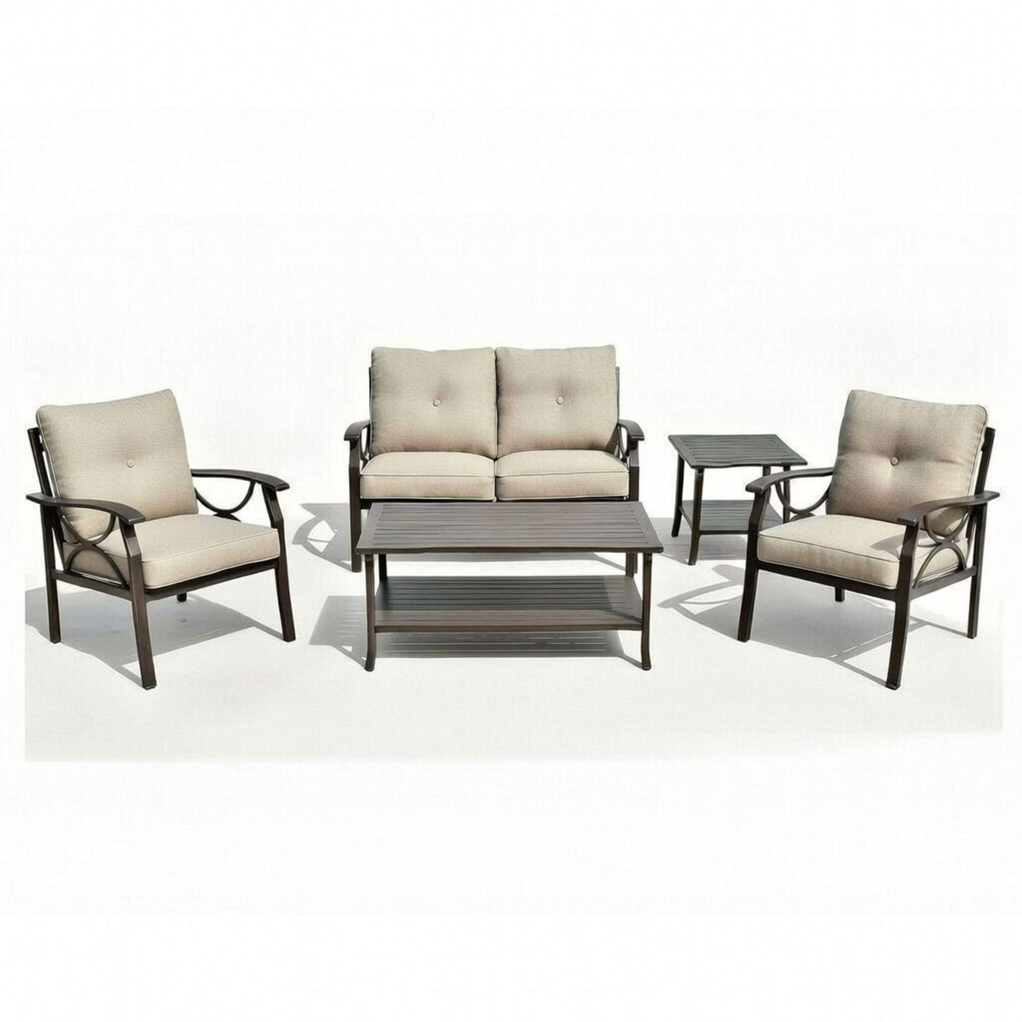 Patio Furniture Set with Coffee Table and Cushions for Backyard by HouseOfZazla