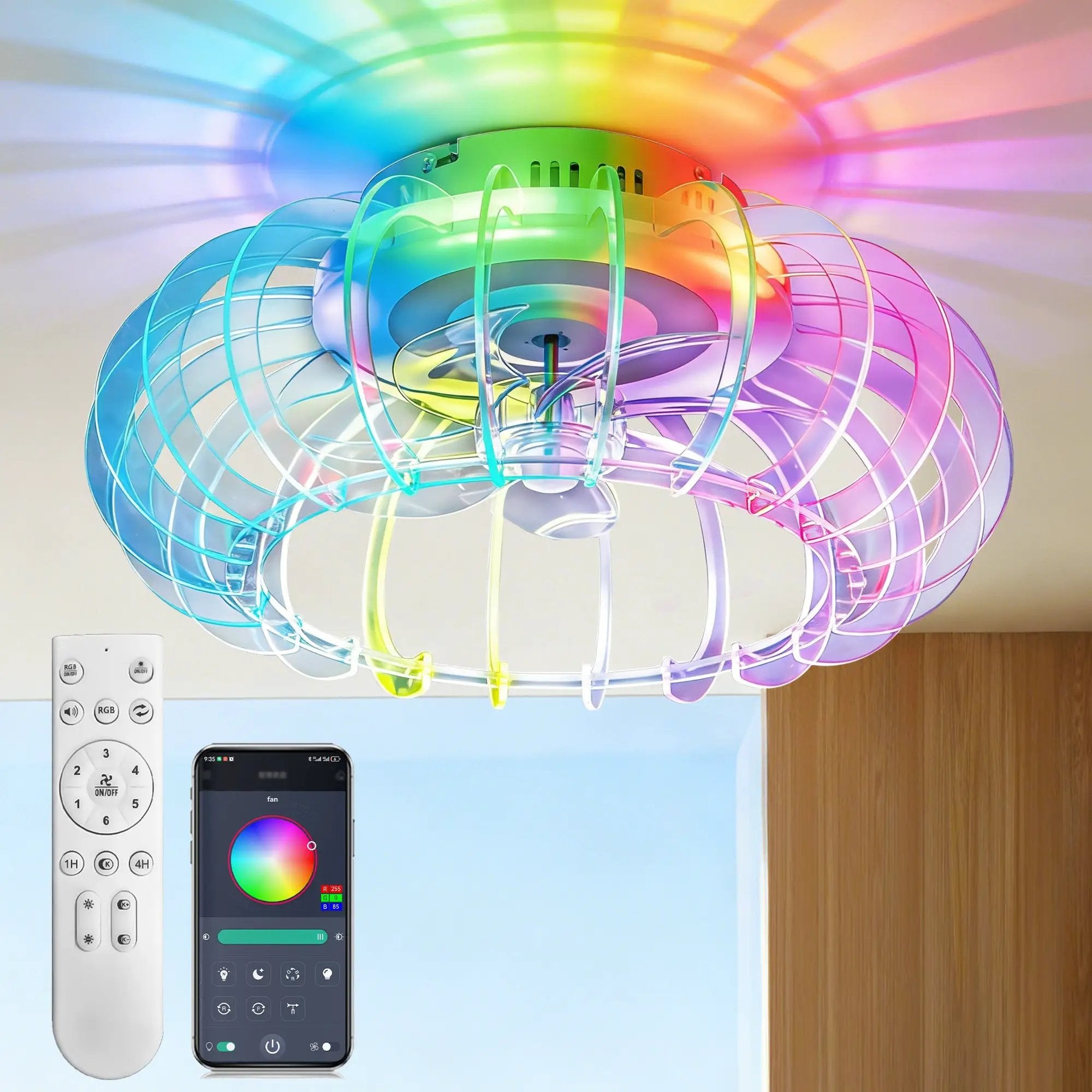 21'' Low Profile Bladeless Ceiling Fan with Lights by HouseOfZazla