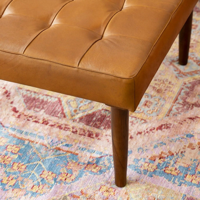 Mark - Tufted Square Genuine Upholstered Ottoman by Unique Piece Furniture