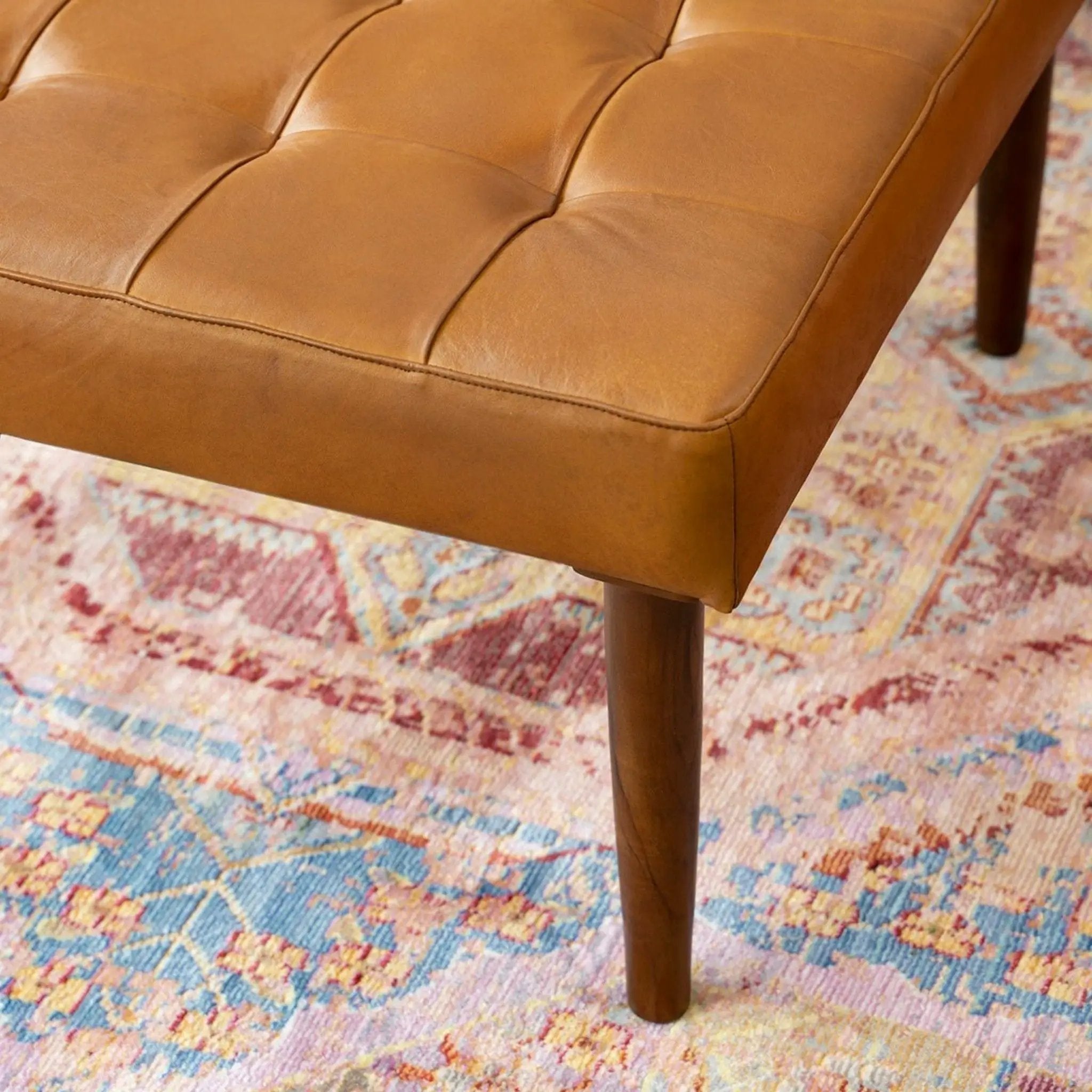 Mark - Tufted Square Genuine Upholstered Ottoman by HouseOfZazla