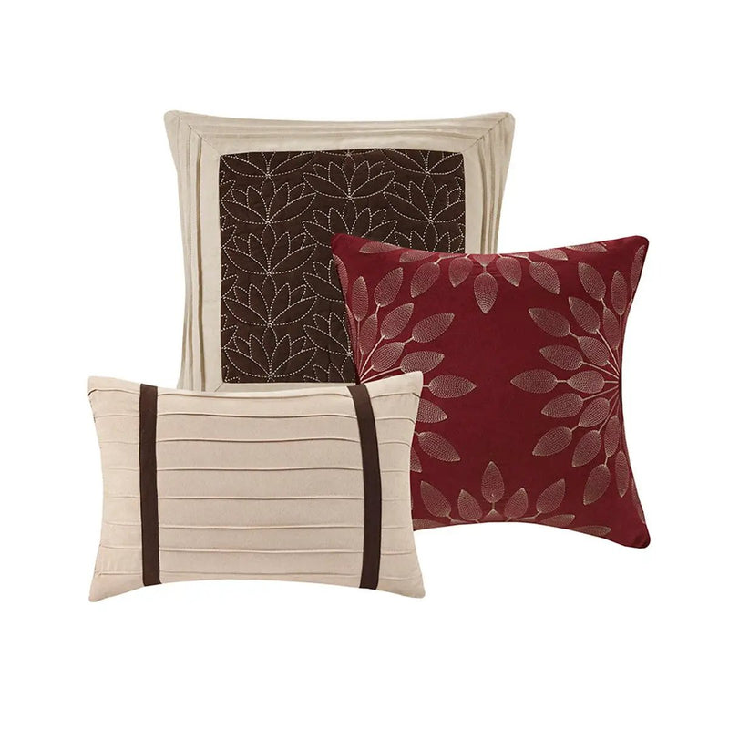 7 PC Pieced Faux Suede Comforter Set Red Queen by HouseOfZazla