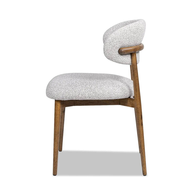 Locke - Modern Upholstered Dining Chair With Frame - Salt / Pepper by HouseOfZazla