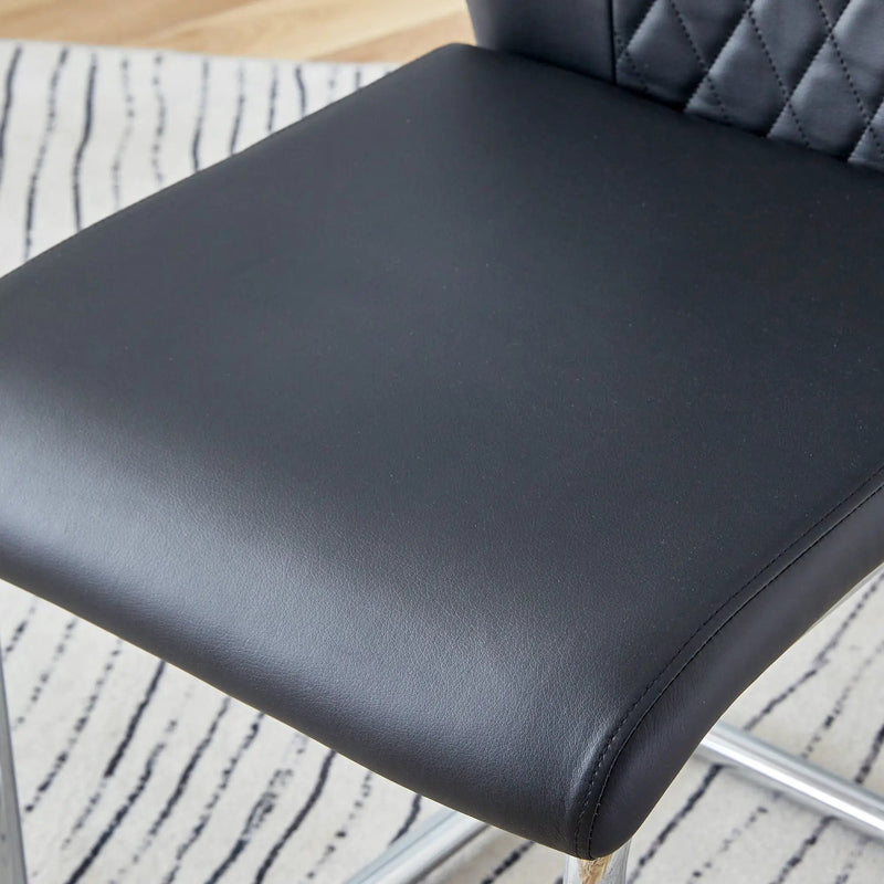 Modern Dining Chairs With Padded Seat, Metal Legs by Unique Piece Furniture