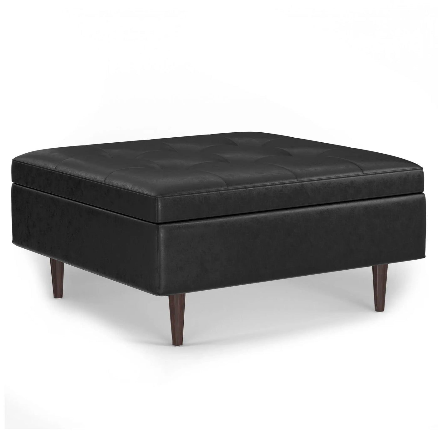 Shay - Large Square Coffee Table Storage Ottoman Mid-Century Style by HouseOfZazla