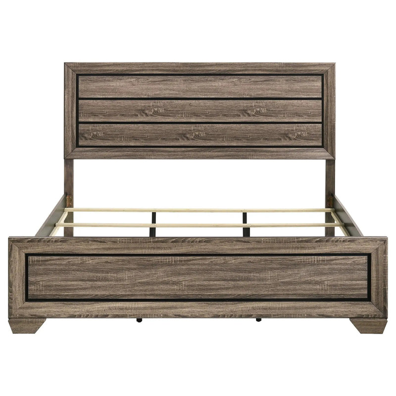 Kauffman Wood Eastern King Panel Bed Washed Taupe by Unique Piece Furniture