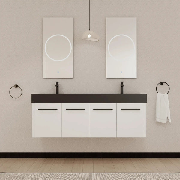 60 Inch Wall-Mounted Bathroom Vanity with Sink, photo 2 of 10