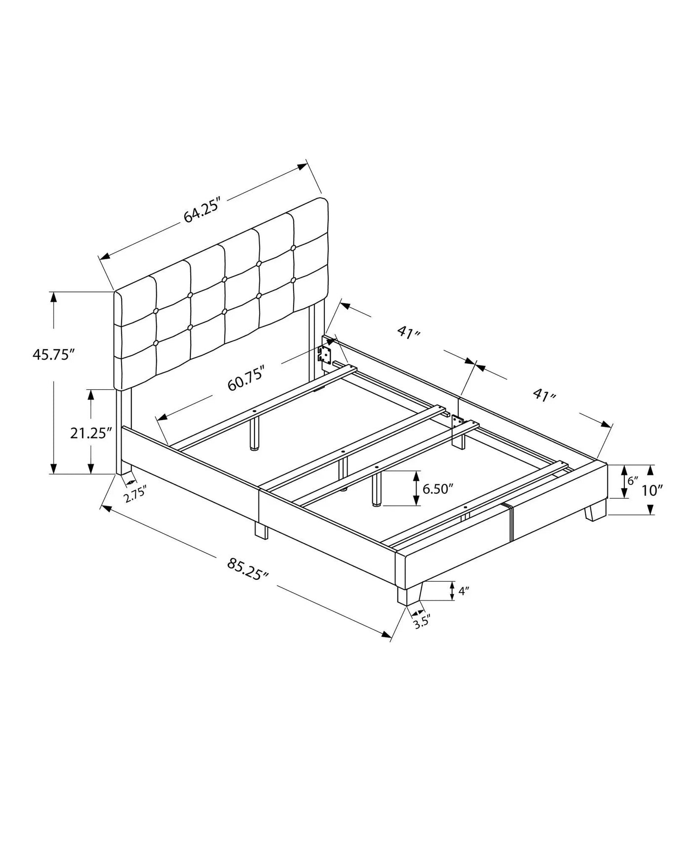 Transitional Upholstered Bed Frame by HouseOfZazla