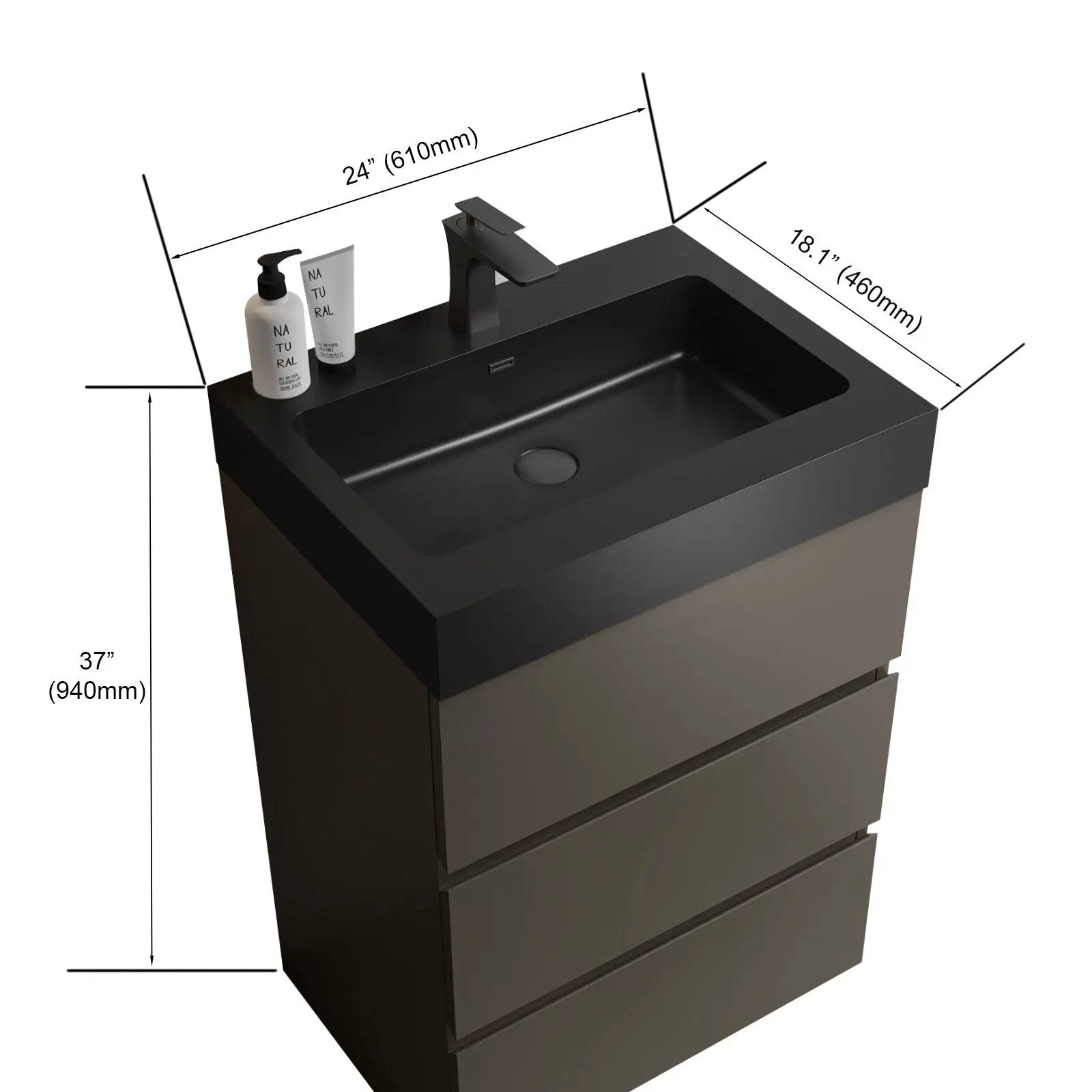 Alice - Bathroom Vanity With Sink, Large Storage Freestanding Bathroom Vanity For Modern Bathroom, One-Piece Sink Basin Without Drain And Faucet by Unique Piece Furniture