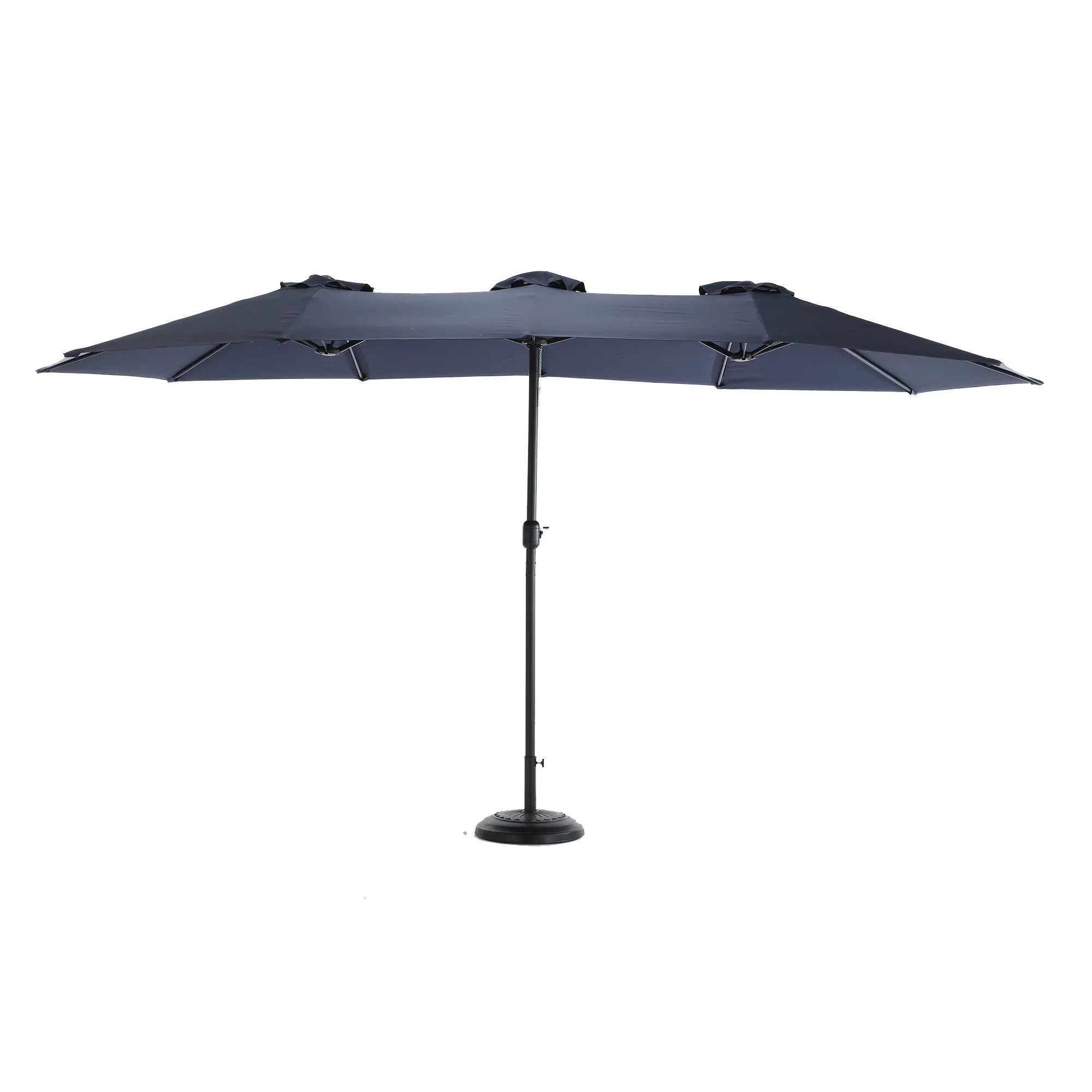 14.8 Ft Double Sided Outdoor Umbrella Rectangular Large with Crank (Navy Blue) (No Base) by HouseOfZazla