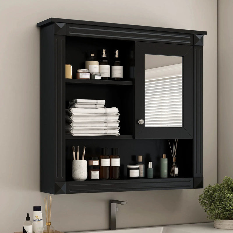 Wall-Mounted Bathroom Cabinet With Mirror And Adjustable Shelves by Unique Piece Furniture