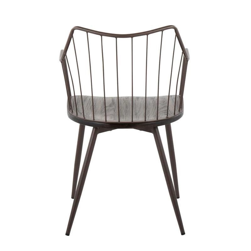 Winston - Farmhouse Style / Dining Chair - Brown / Dark Walnut by HouseOfZazla