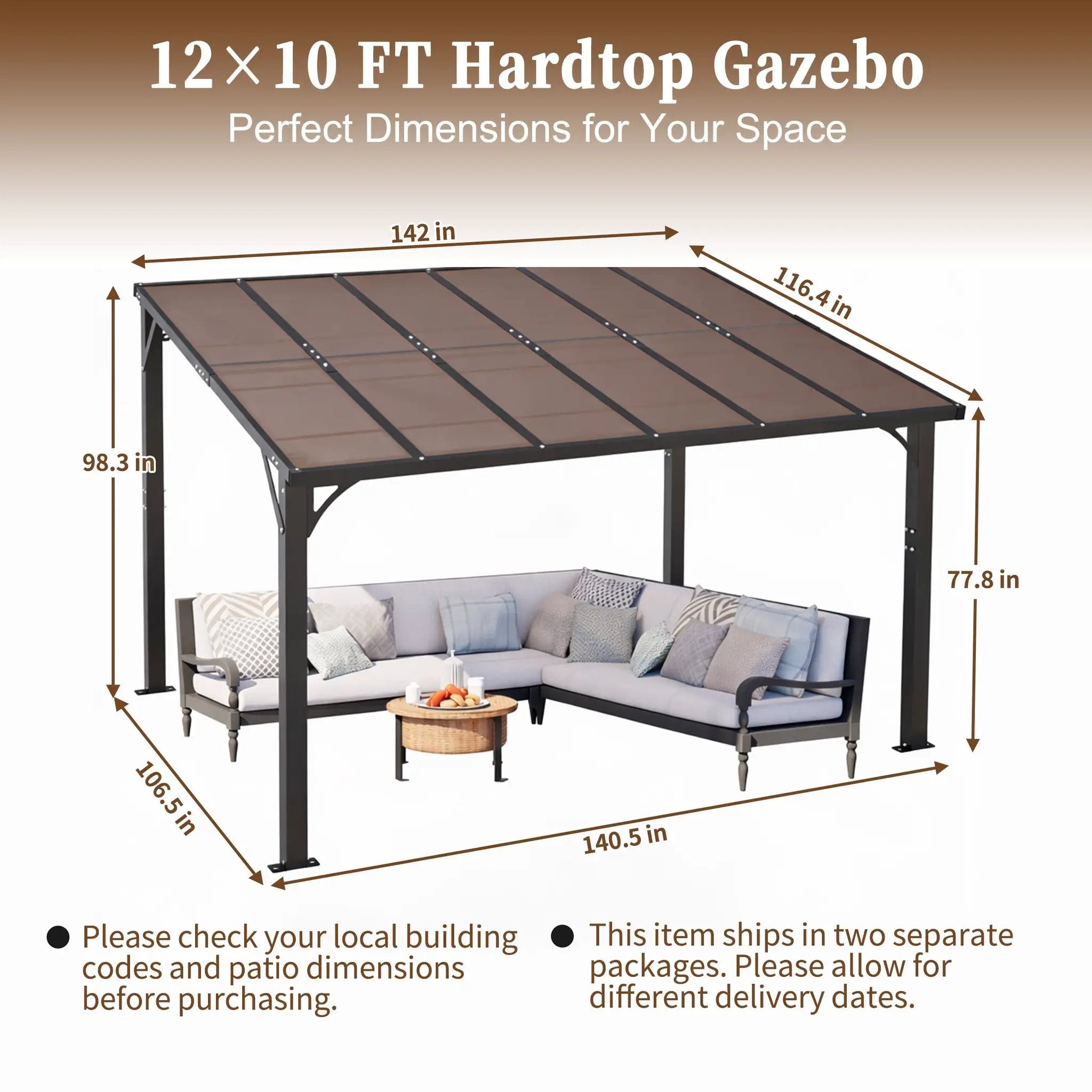 12x10 FT Hardtop Gazebo by HouseOfZazla