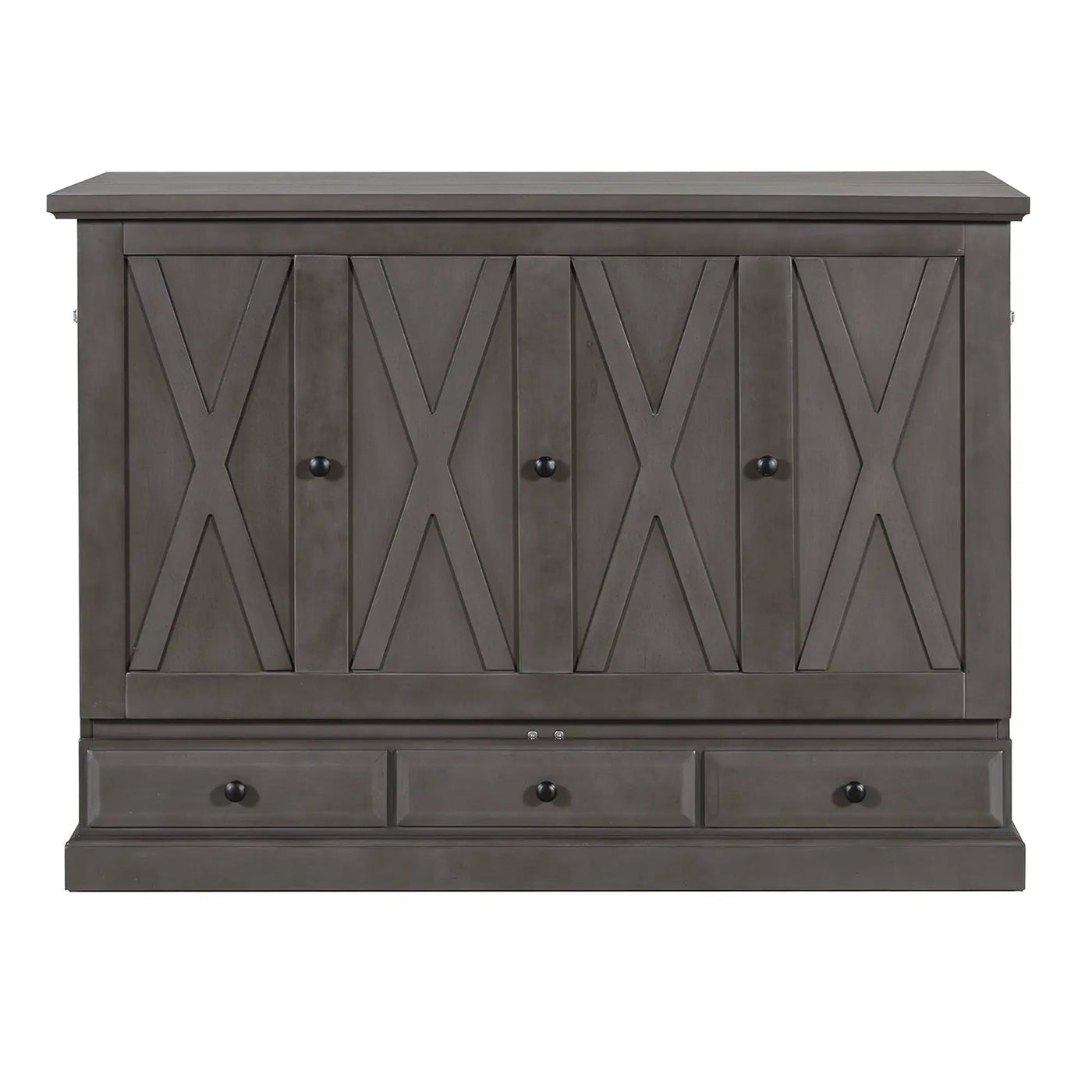 Solid Pine Murphy Bed Chest Cube Cabinet Bed With Charging Station And Large Storage Drawer For Home Office Or Small Room by HouseOfZazla