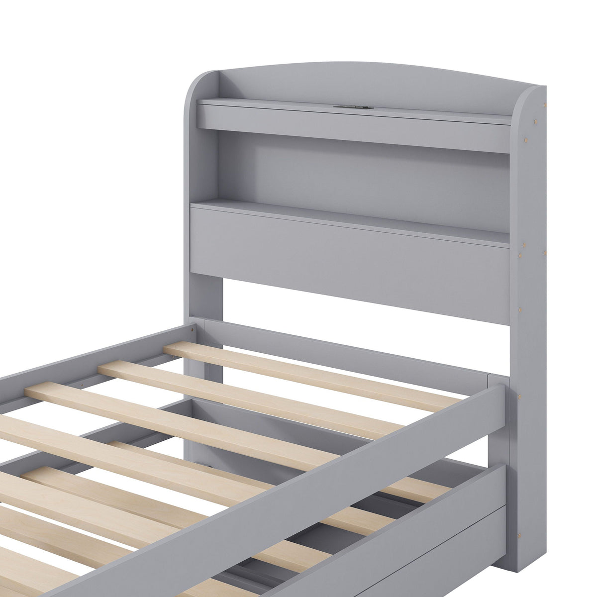 Platform Bed With LED Headboard, Charging Station, Trundle And 2 Drawers, photo 7 of 14