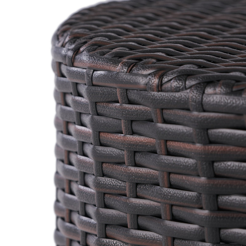 Kingstown RD Barrel Side Table, Outdoor Wicker End Table by HouseOfZazla