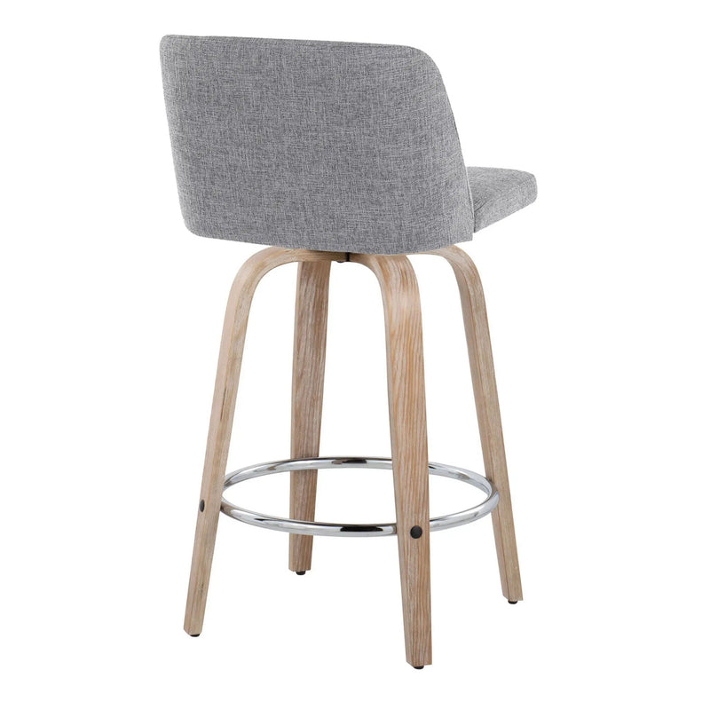 Toriano - Modern Design Fixed Height Counter Stool With Swivel With Round Footrest (Set of 2) by Unique Piece Furniture