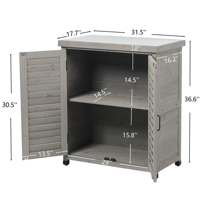 Potting Bench With Storage Cabinet And Metal Table Top For Outdoor by Unique Piece Furniture