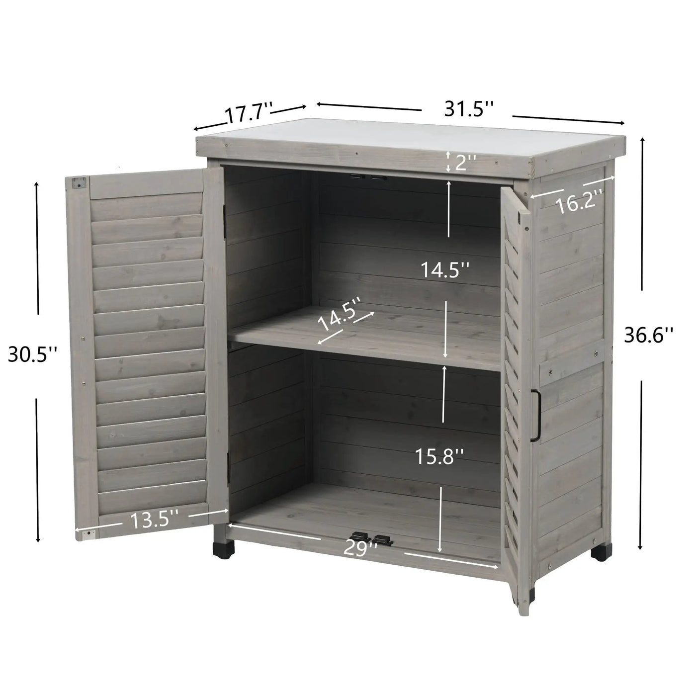 Potting Bench With Storage Cabinet And Metal Table Top For Outdoor by HouseOfZazla