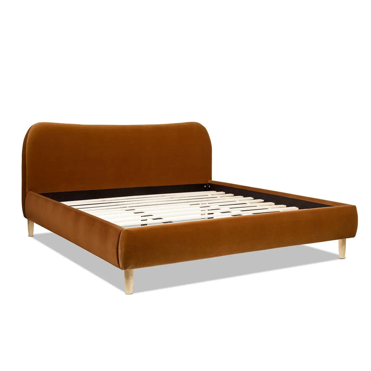 Roman - Curved Headboard Upholstered Platform Bed, photo 29 of 42