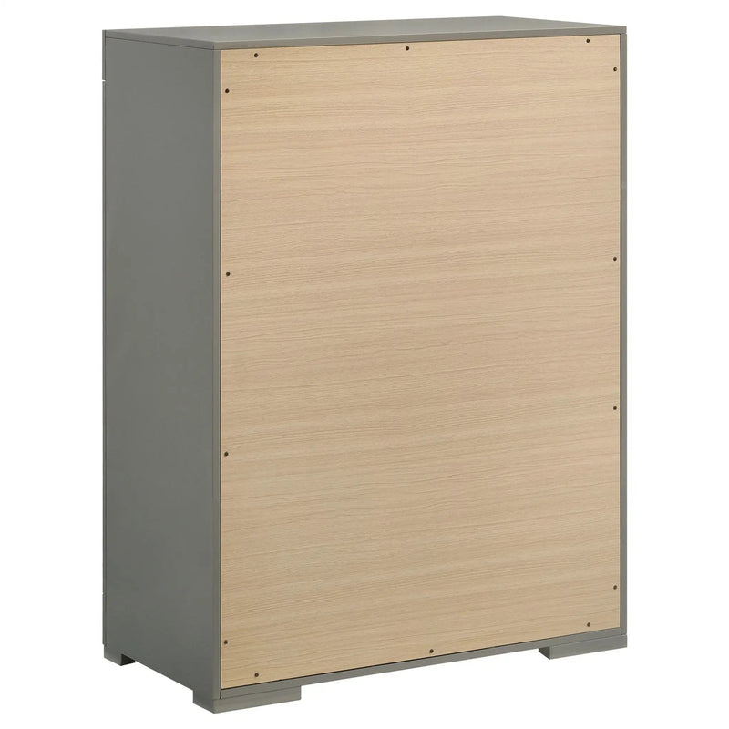 Ives 5-drawer Bedroom Chest of Drawers Grey High Gloss by Unique Piece Furniture