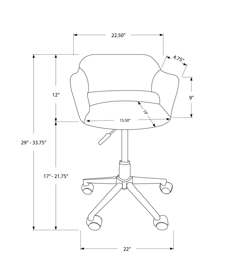 Office Chair, Adjustable Height, Swivel, Ergonomic, Armrests, Contemporary by Unique Piece Furniture