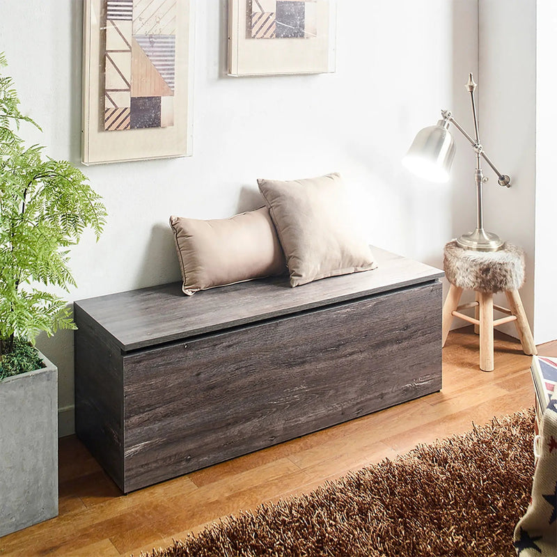 Dean - Storage Bench With Extra Storage - Rustic Gray by HouseOfZazla